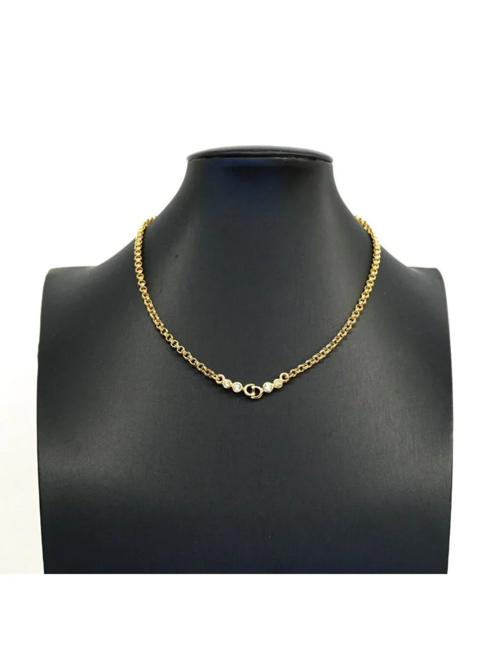 Dior Necklace CD Logo Gold Plated Rhinestone